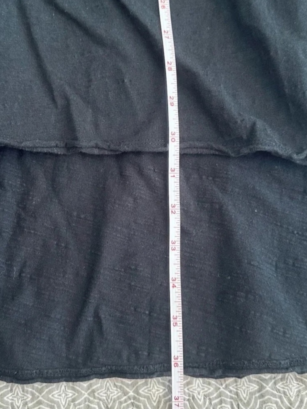 GOOD Habitat XL Empire Tunic Top A-Line High Low Black 100% Cotton Raw Hems - Picture 6 of 13